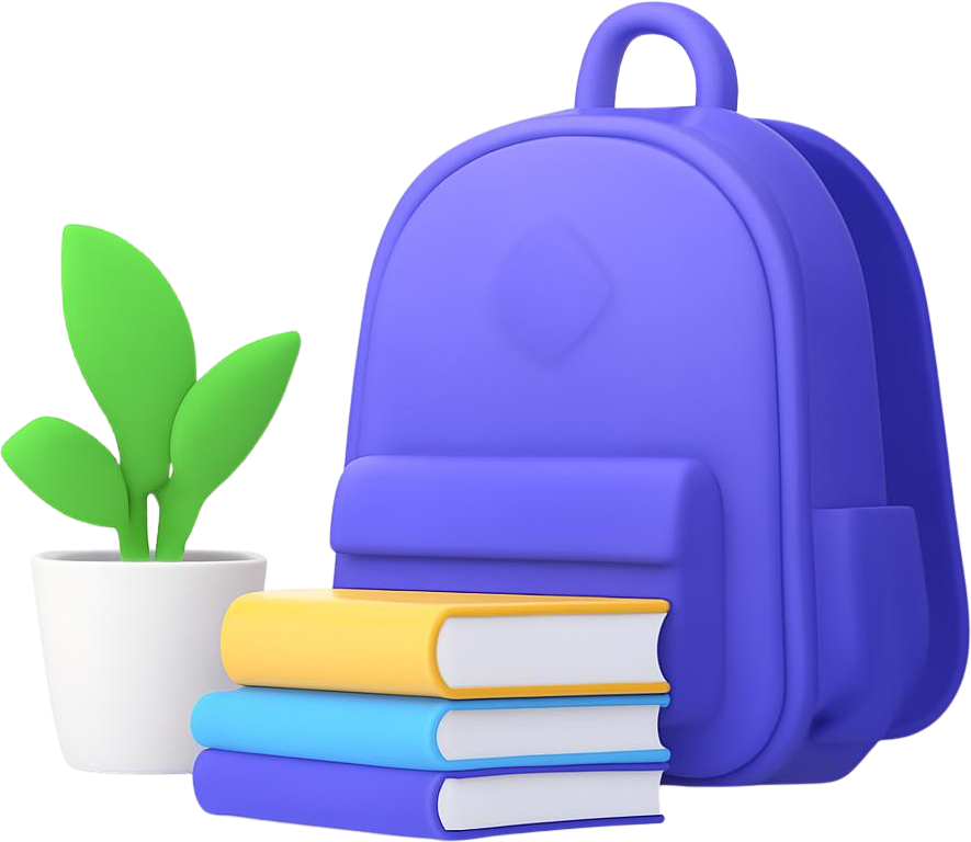 backpack with books
